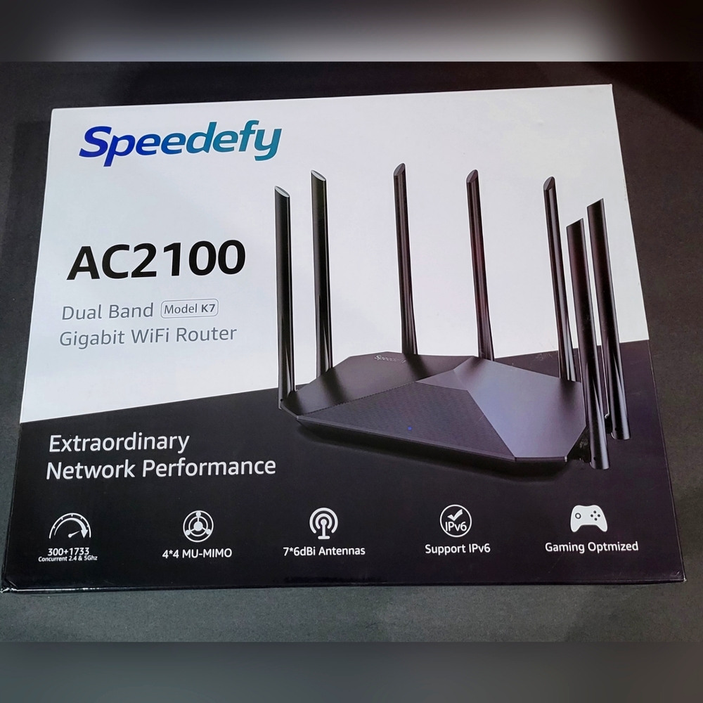 Speedefy AC2100 Smart WiFi Router K7 Dual Band Gigabit Wireless 4x4 MU-MIMO